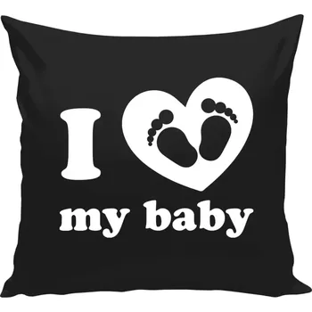 Polštář Polštář černý 40x40 cm I love my baby