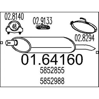 Tlumič výfuku Zadní tlumič výfuku MTS 01.64160