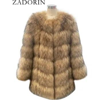 Dámská parka Oversize kožich s kulatým výstřihem a dlouhým rukávem Barva: Žlutá, Velikost: S