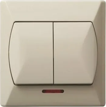 vypínač Dvojitý vypínač podsvícený béžový