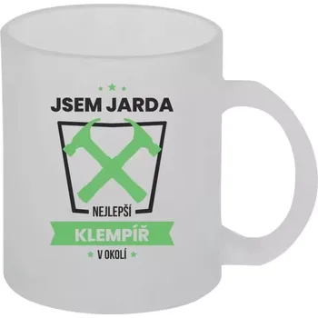 Hrnek 330 ml - skleněný matný Nejlepší v okolí - klempíř