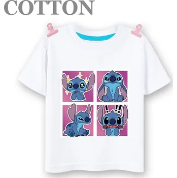 Lilo & Stitch Dětské bílé triko s potiskem na motivy oblíbené pohádky "Lilo a Stitch" Barva: bílá 2023100804, Velikost: 120