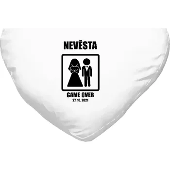 Polštář Polštář srdce 40x35 cm Game over - nevěsta s datem