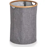 Koš na prádlo, 50 l, plátno, bambus, šedá 14238