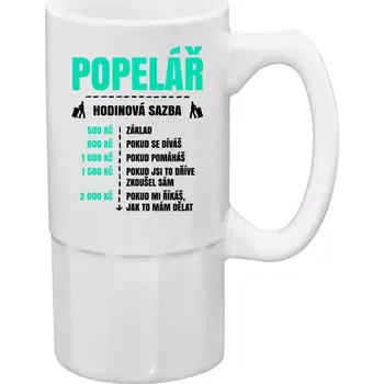 Sklenice Půllitr pro popeláře - Hodinová sazba - popelář - 500 ml