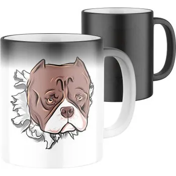 Magický keramický hrnek s potiskem Pitbul