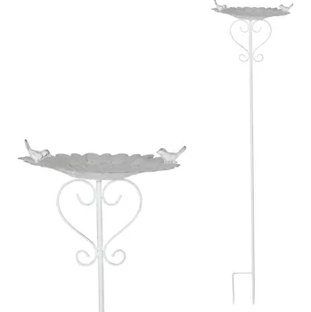 Vánoční dekorace Autronic Zápich kovový - zahradní dekorace, list s ptáčkem UM0872 WT