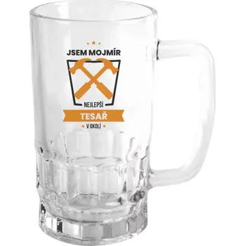 Sklenice Půllitr skleněný Nejlepší v okolí - tesař