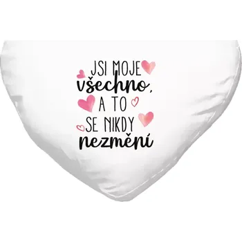 Polštář Polštář srdce 40x35 cm Jsi moje všechno, a to se nikdy nezmění