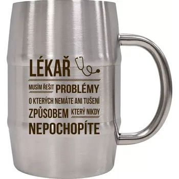 Sklenice Nerezový chladicí půllitr Musím řešit problémy - lékař