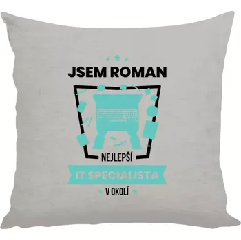 Polštář Polštář lněný 40x40 cm Nejlepší v okolí - IT specialista