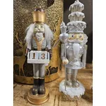 Vánoční dekorace socha Louskáček s kalendářem - 7*7*22 cm