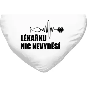 Polštář Polštář srdce 40x35 cm Lékařku nic nevyděsí