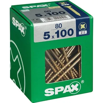 Vrut Spax Yellox Univerzální vrut, ø 5 × 100 mm, drážka: PZ 2, 80 ks 4081020501008