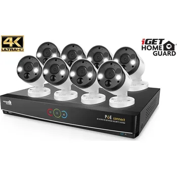 iGET HOMEGUARD HGNVK164908 - Ultra HD 4K systém s PoE napájením, 16-kanálové NVR + 8x HGNVK936CAM 4K kamera 75020555