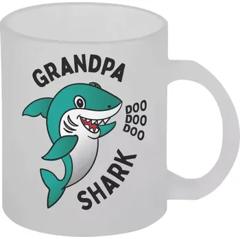 Hrnek 330 ml - skleněný matný Grandpa Shark