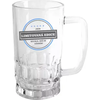 Sklenice Půllitr pro ženicha - Jsem limitovaná edice, rychle, než se ožením! - čirý