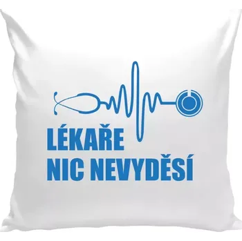 Polštář Polštář bílý 40x40 cm Lékaře nic nevyděsí