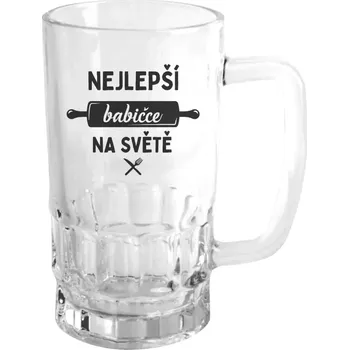 Sklenice Půllitr skleněný Nejlepší babičce na světě - váleček