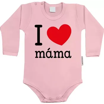 Kojenecký body Dětské body s dlouhým rukávem I love máma