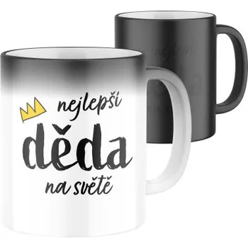 Magický keramický hrnek s potiskem Nejlepší děda na světě, s korunkou