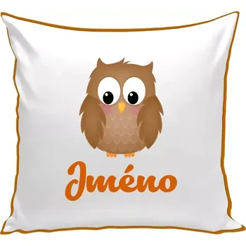 Polštář Polštář barevný 32x32 cm Sovička se jménem