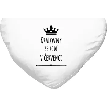Polštář Polštář srdce 40x35 cm Královny se rodí v ...