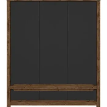 Šatní skříň BRW RUSO skříň SZF3D3S dub april/černý mat