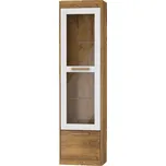 Vitrína GATTON 1D vysoká, dub burgundský/bílý lesk, 5 let záruka + vyzvednutí ZDARMA