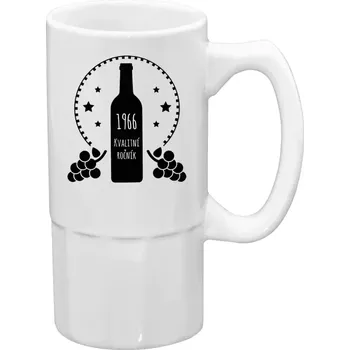 Sklenice Půllitr bílý vysoký Kvalitní ročník