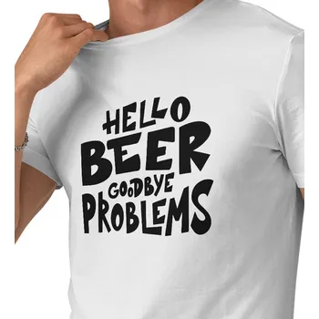 Pánské triko bílé - Hello beer goodbye problems 4XL