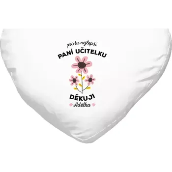 Polštář Polštář srdce 40x35 cm Pro tu nejlepší paní učitelku