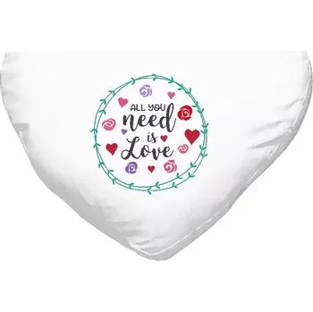 Polštář Polštář srdce 40x35 cm All you need is love