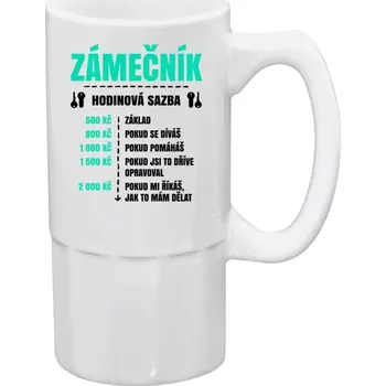 Sklenice Půllitr pro zámečníky - Hodinová sazba - zámečník - 500 ml