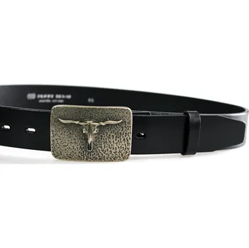 Opasek PENNY BELTS Kožený opasek 12260 černý - 110 cm