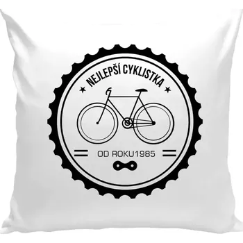 Polštář Polštář bílý 40x40 cm Nejlepší cyklistka od roku