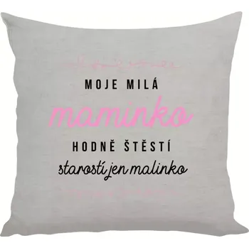 Polštář Polštář lněný 40x40 cm Moje milá maminko