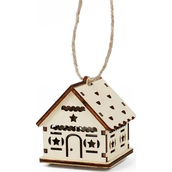 Vánoční dekorace Kúzlo dreva Malý domeček s hvězdičkami