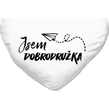 Polštář Polštář srdce 40x35 cm Jsem dobrodružka