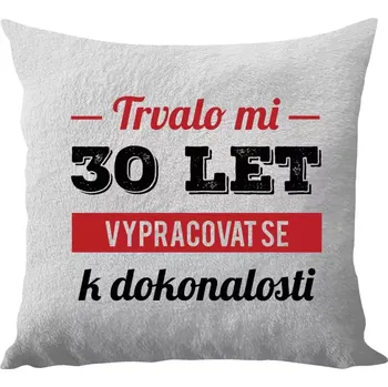 Polštář Polštář bílý 40x40 cm - dlouhý chlup Trvalo mi x let vypracovat se k dokonalosti