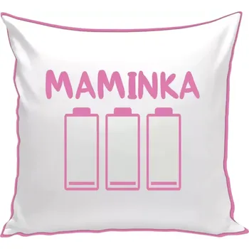 Polštář Polštář barevný 32x32 cm Maminka - vybité baterie