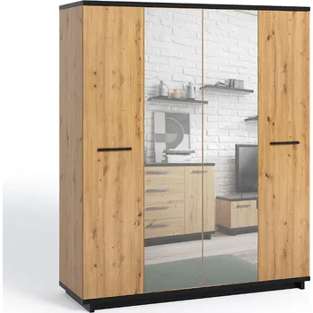 Šatní skříň Gib Čtyřdveřová šatní skříň Mauricius se zrcadlem