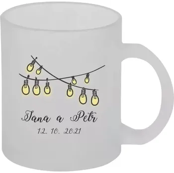 Hrnek 330 ml - skleněný matný Světýlka se jmény