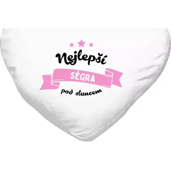 Polštář Polštář srdce 40x35 cm Nejlepší ségra pod sluncem