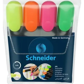 Zvýrazňovač SCHNEIDER Zvýrazňovač Job 150, sada, 4 barvy, 1-5 mm, SCHNEIDER 19452