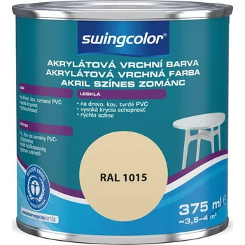 barva a nátěr na dřevo Swingcolor Barevný email, slonová kost, lesklý, 375 ml 6170 T0375 1015