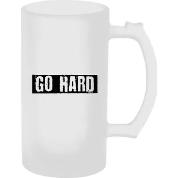 Sklenice Půllitr pro fitness nadšence - GO HARD - matný