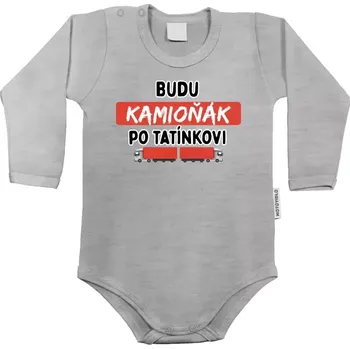 Kojenecký body Dětské body s dlouhým rukávem Budu kamioňák po tatínkovi