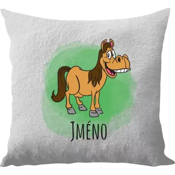 Polštář Polštář bílý 40x40 cm - dlouhý chlup Koník