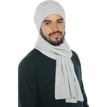 Čepice Duuree.cz Dárkový set Gerard čepice a šála 100% kašmír Barva: Světle šedá